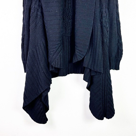 Mason Cashmere Wool Silk Open Front Knit Shawl Waterfall Cardigan Sz P - Picture 4 of 10